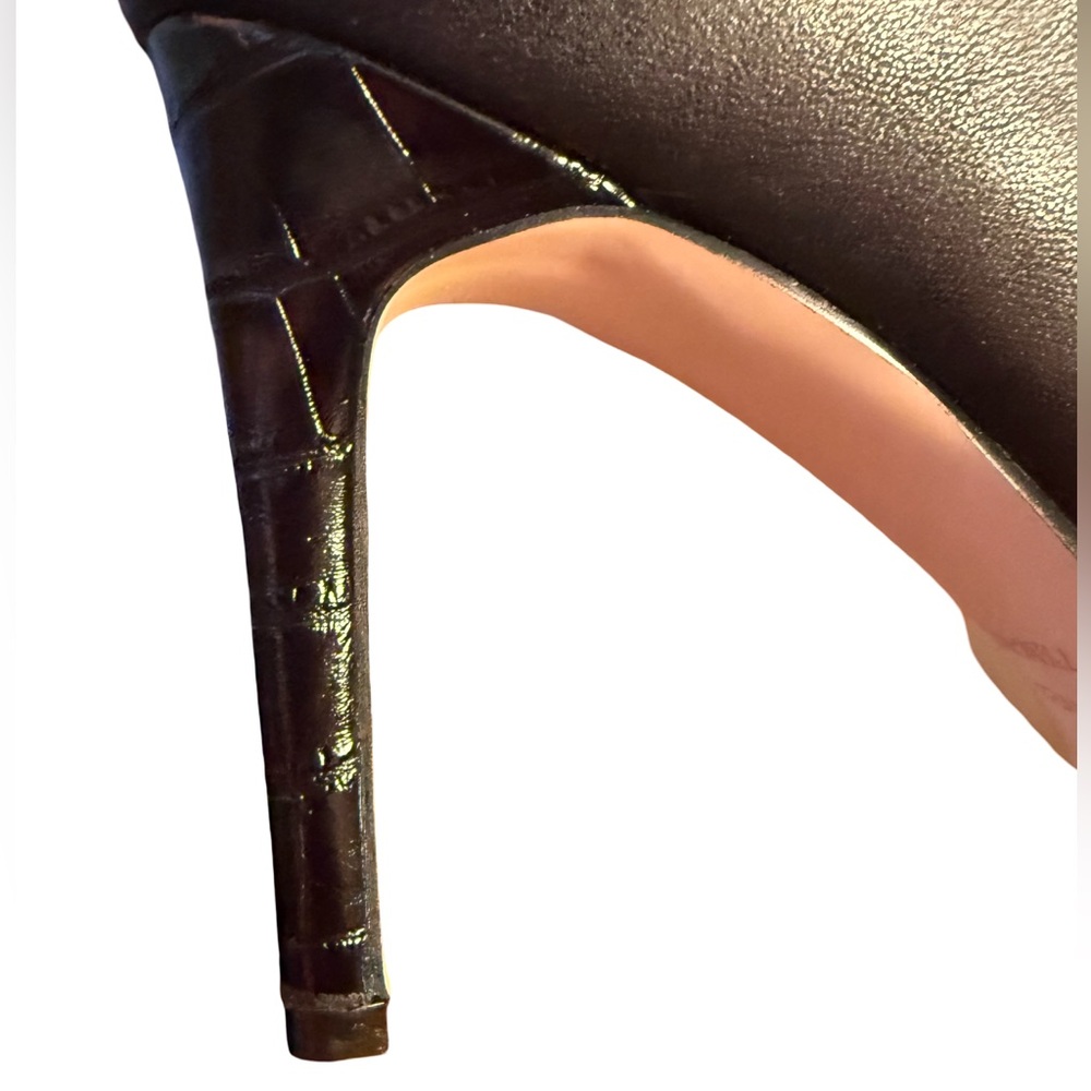 Nine West Marc Fisher NWT Sz 7.5 Stunning Black Leather Heeled Boots (SH138) - Picture 7 of 14